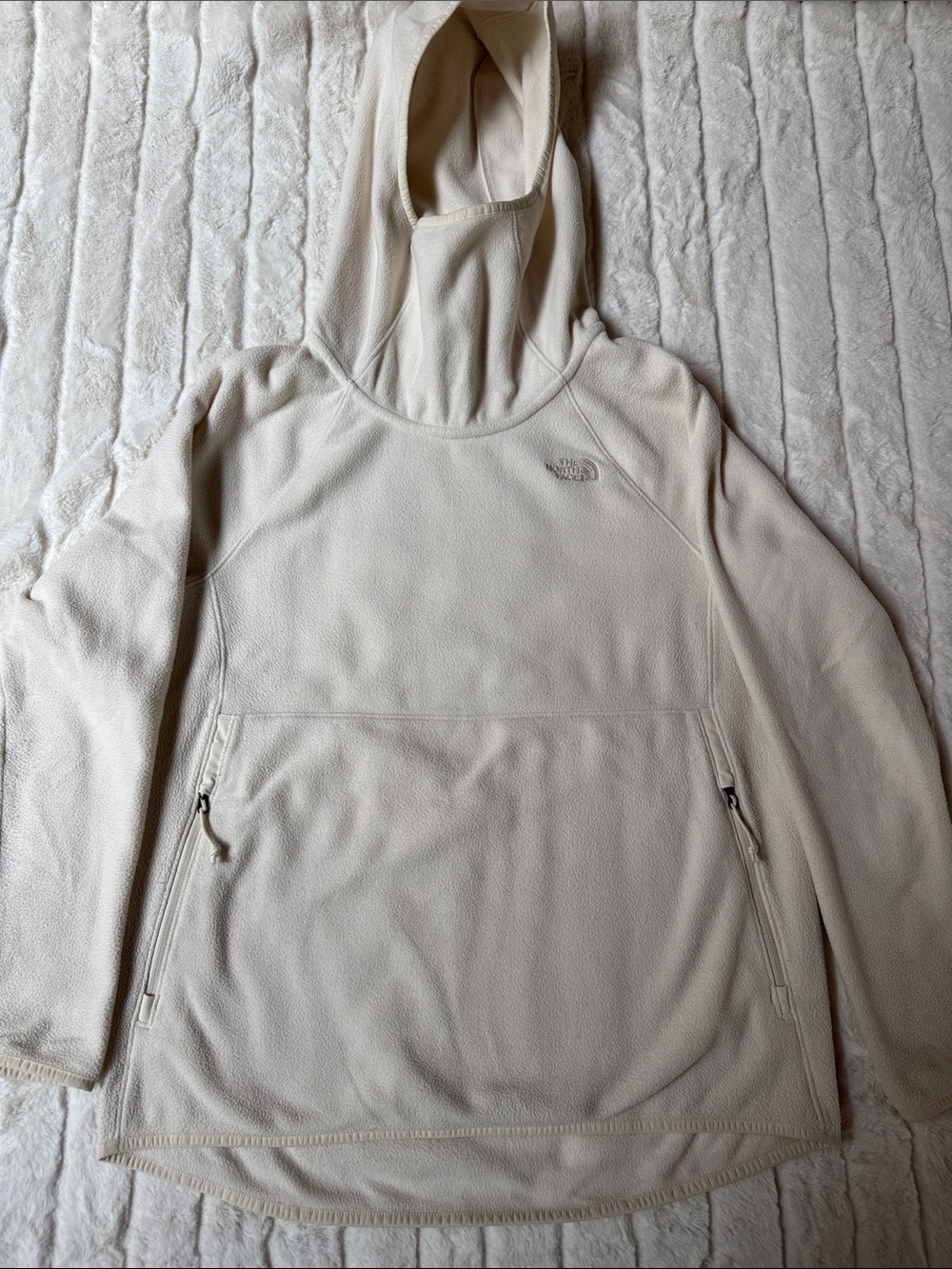 The North Face Women's Cream Hooded Fleece Pullover Size: M